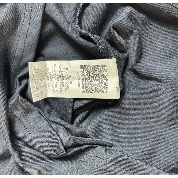 Missguided Navy Blue Long Sleeve Crop Top with White Trim - Picture 6 of 7